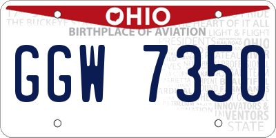 OH license plate GGW7350