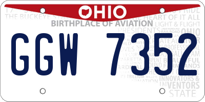 OH license plate GGW7352