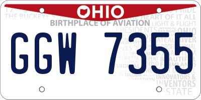 OH license plate GGW7355