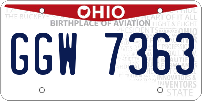 OH license plate GGW7363