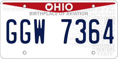 OH license plate GGW7364