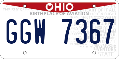 OH license plate GGW7367