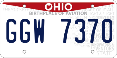 OH license plate GGW7370