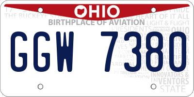 OH license plate GGW7380