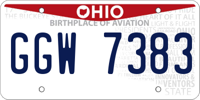 OH license plate GGW7383
