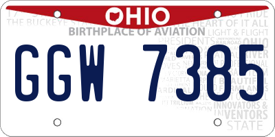 OH license plate GGW7385