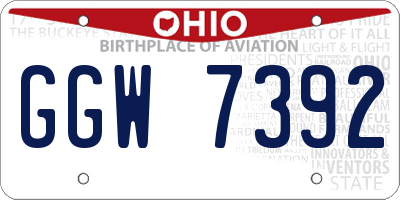 OH license plate GGW7392