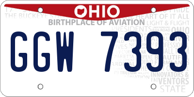 OH license plate GGW7393