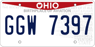 OH license plate GGW7397