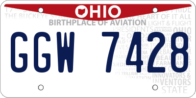 OH license plate GGW7428