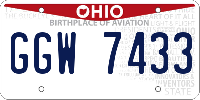 OH license plate GGW7433