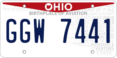 OH license plate GGW7441