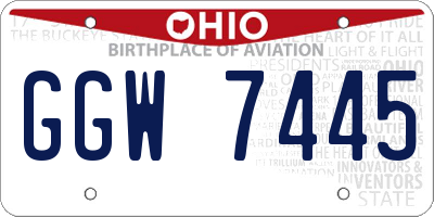 OH license plate GGW7445