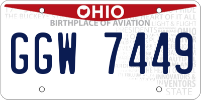 OH license plate GGW7449