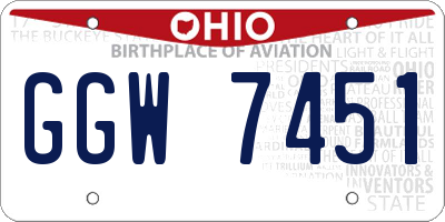 OH license plate GGW7451