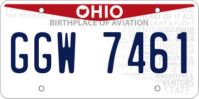 OH license plate GGW7461
