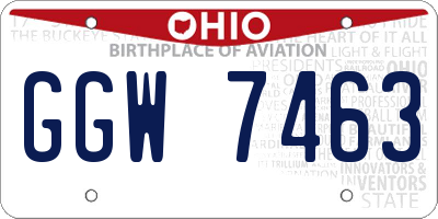 OH license plate GGW7463
