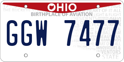 OH license plate GGW7477