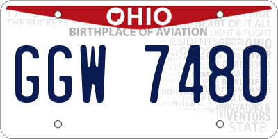 OH license plate GGW7480