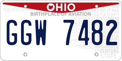 OH license plate GGW7482