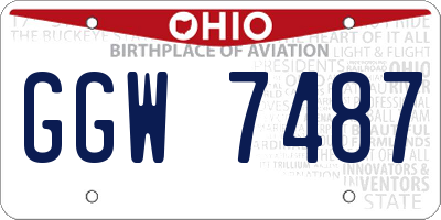 OH license plate GGW7487