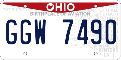 OH license plate GGW7490