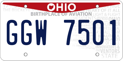 OH license plate GGW7501
