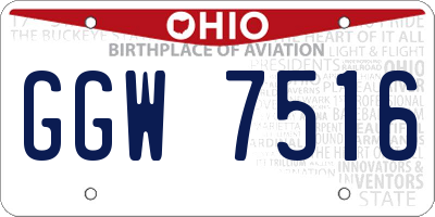 OH license plate GGW7516