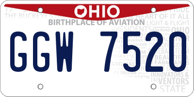 OH license plate GGW7520