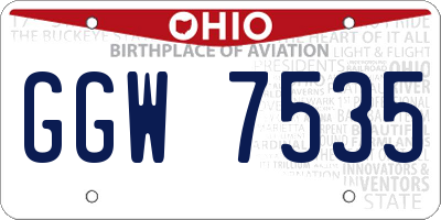 OH license plate GGW7535