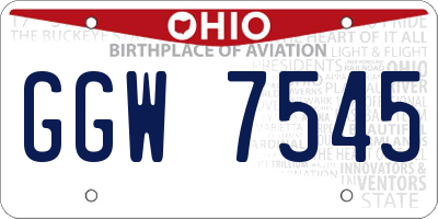 OH license plate GGW7545
