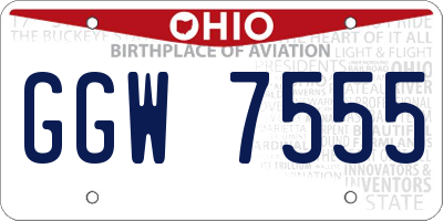 OH license plate GGW7555