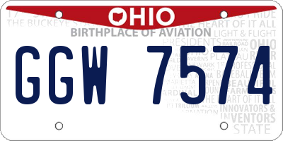 OH license plate GGW7574
