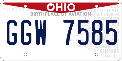 OH license plate GGW7585