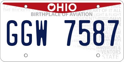 OH license plate GGW7587