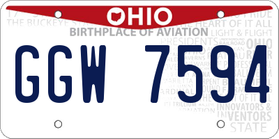 OH license plate GGW7594