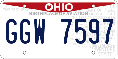 OH license plate GGW7597