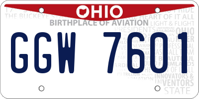 OH license plate GGW7601
