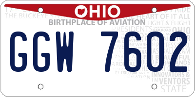 OH license plate GGW7602