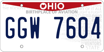 OH license plate GGW7604