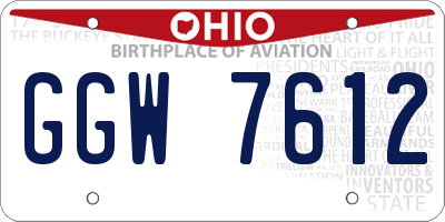 OH license plate GGW7612