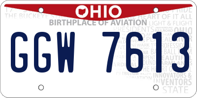 OH license plate GGW7613