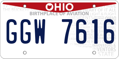 OH license plate GGW7616