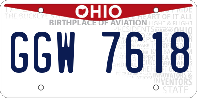OH license plate GGW7618