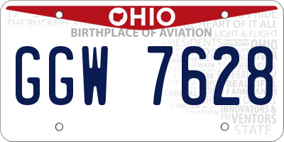OH license plate GGW7628
