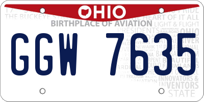 OH license plate GGW7635
