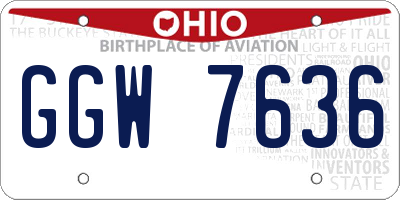 OH license plate GGW7636