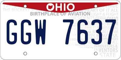 OH license plate GGW7637