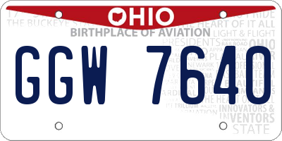 OH license plate GGW7640