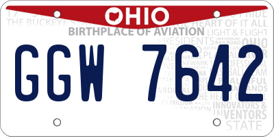 OH license plate GGW7642